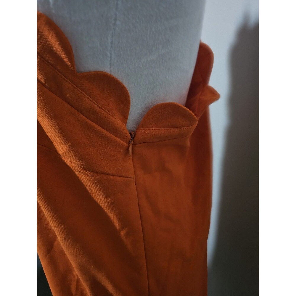 Victoria Beckham for Target Dress Womens Orange XL One Shoulder Scallop Ruffle - Picture 7 of 15